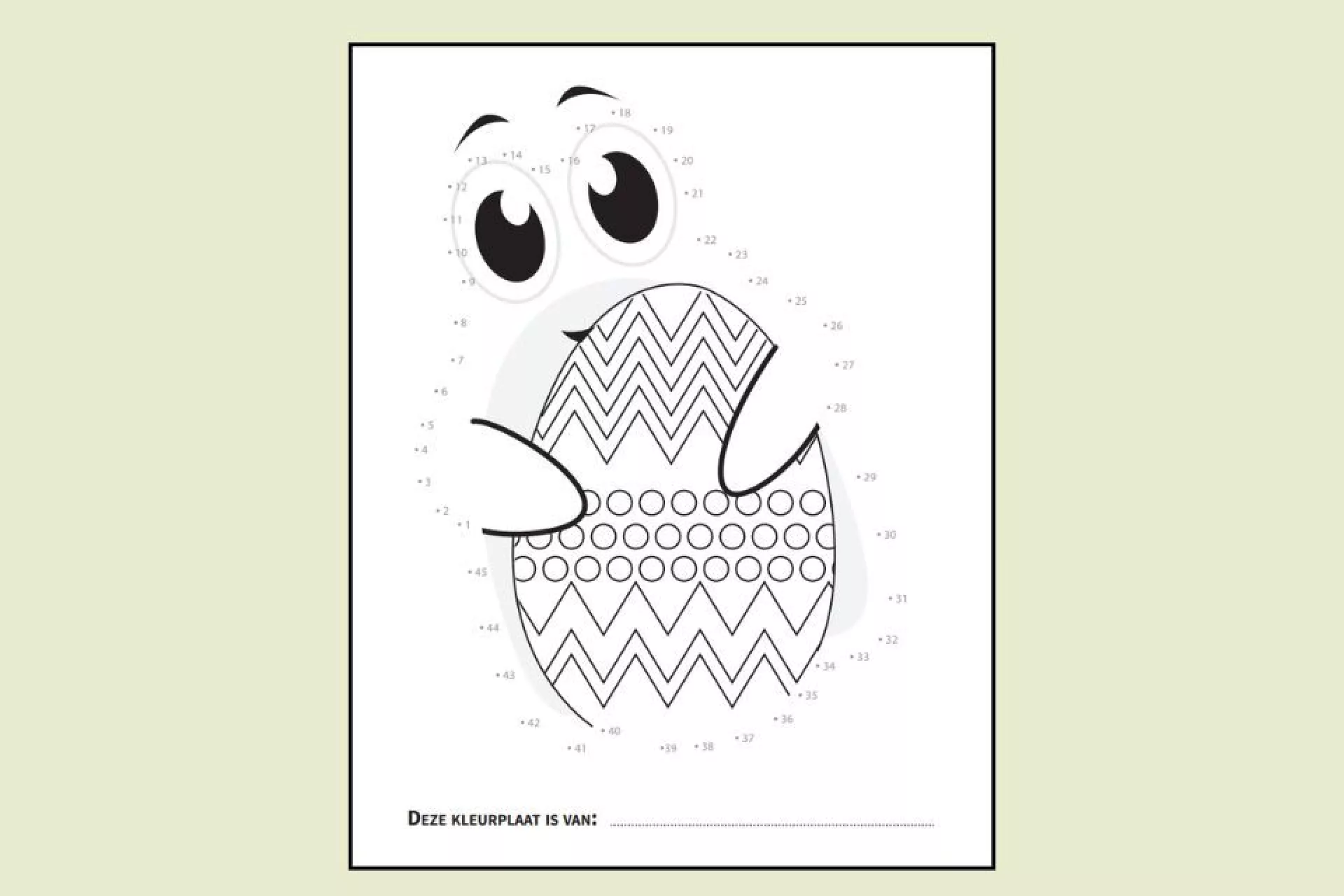 Kleurplaat Certie met paasei