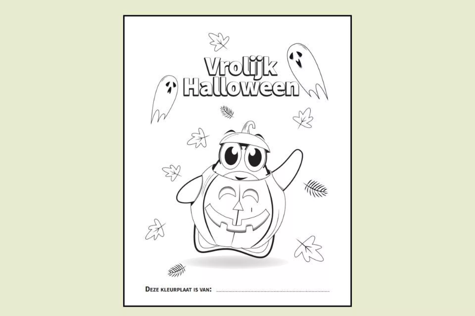 Kleurplaat Certie happy halloween