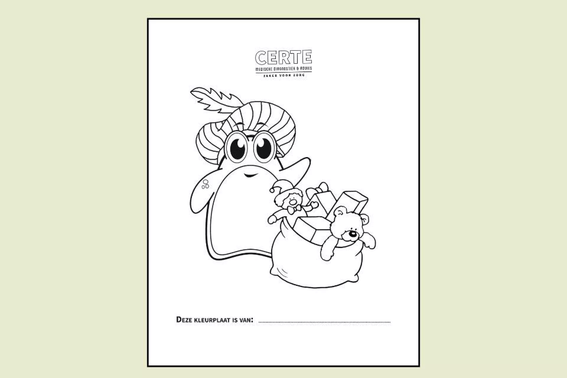 Certie kleurplaat piet sinterklaas