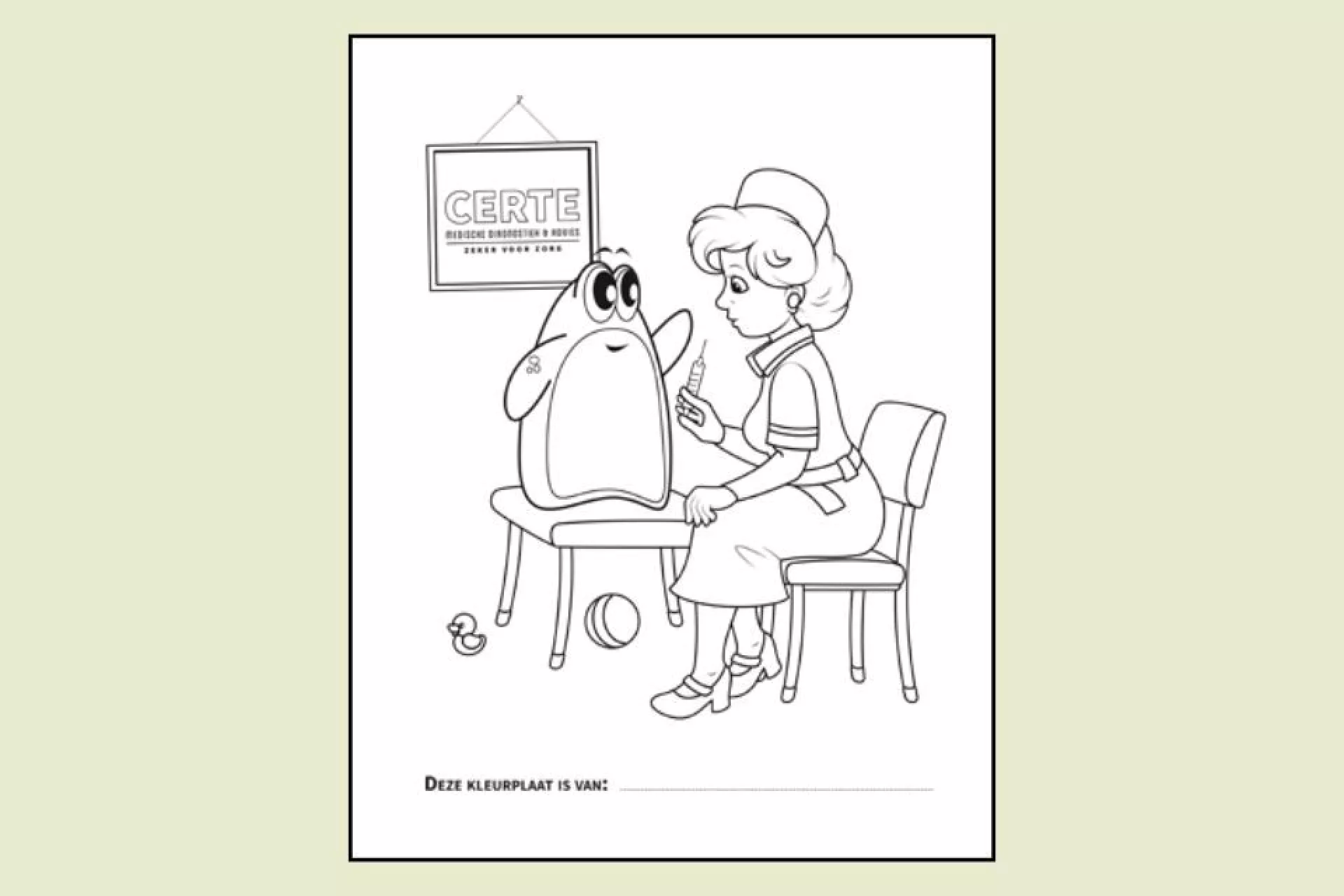 kleurplaat Certie bloedafname 